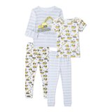 Toddler Boys Trucks Long Sleeve Snug Fit Cotton Pajamas Set, 4-PC