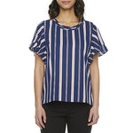 Load image into Gallery viewer, Liz Claiborne Short Sleeve Double Ruffle Blouse
