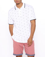 Load image into Gallery viewer, White Jetplane Short Sleeve Polo
