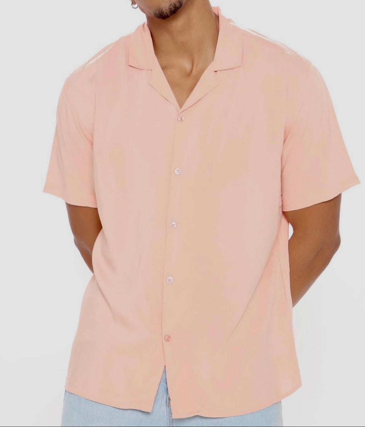 Pink Short Sleeve Woven Top