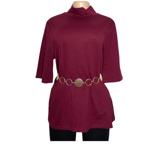 Burgundy TurtleNeck Top