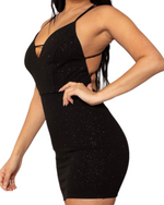 Load image into Gallery viewer, Glitter Double Criss-Cross Back Mini Dress
