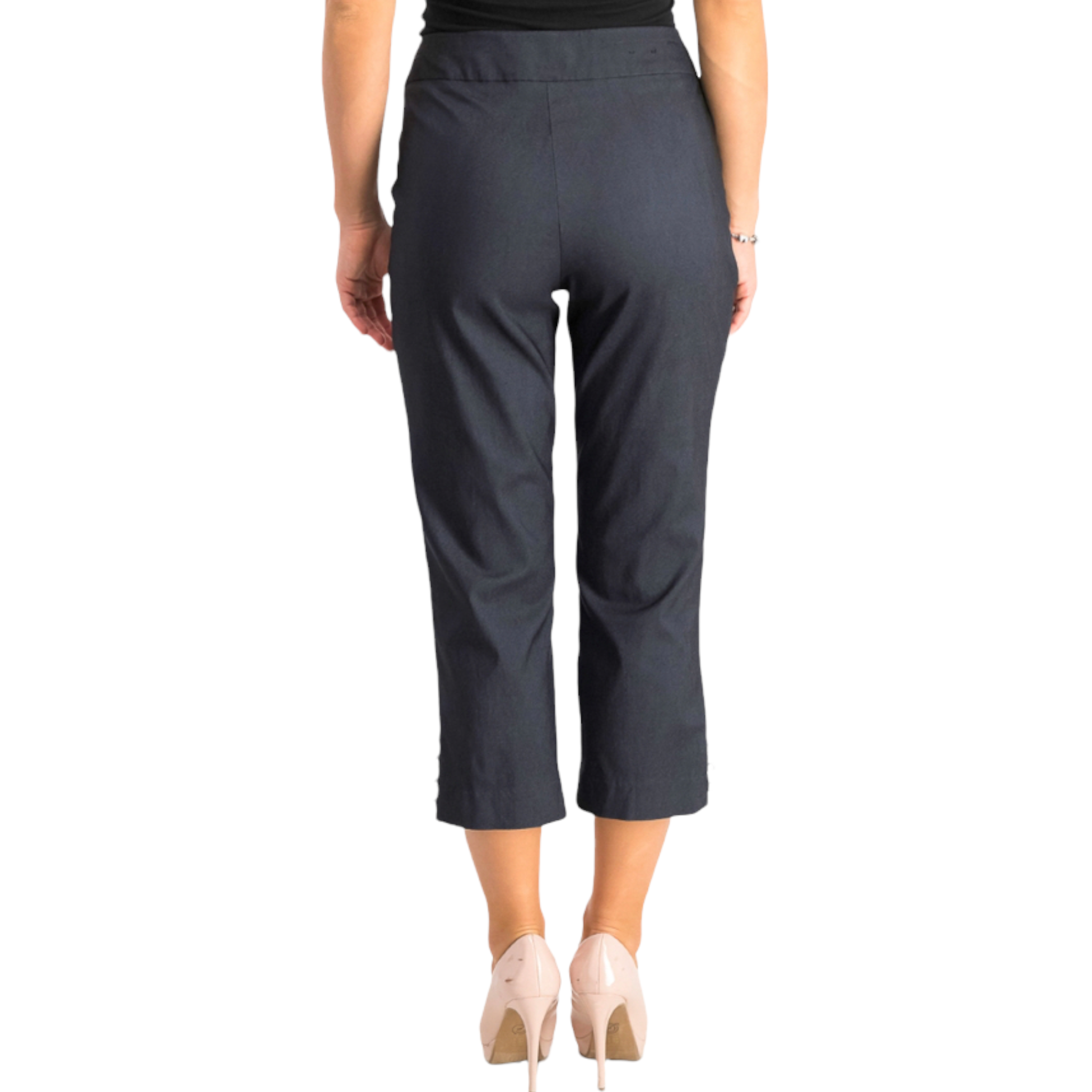 Women's Pull-on Lattice-Inset Capri Pants