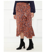 Load image into Gallery viewer, Leopard Print Ruffle Midi Skirt
