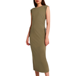 Load image into Gallery viewer, Ruched Side MIDI Dress
