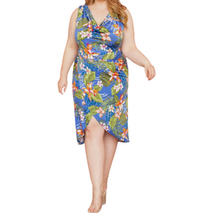 Tropical Print Plus Size Dress